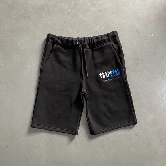 Trapstar Chenille Shorts Black/Blue Fade (Size M) - Picture 1 of 3